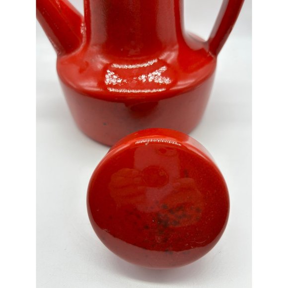 Vintage Metlox Pottery Poppytrail Red Teapot MCM Stamped 4550/3 on base - Picture 3 of 9